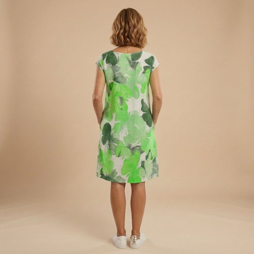 Túnica floral mujer manga corta con bolsillos – estilo casual cómodo verano