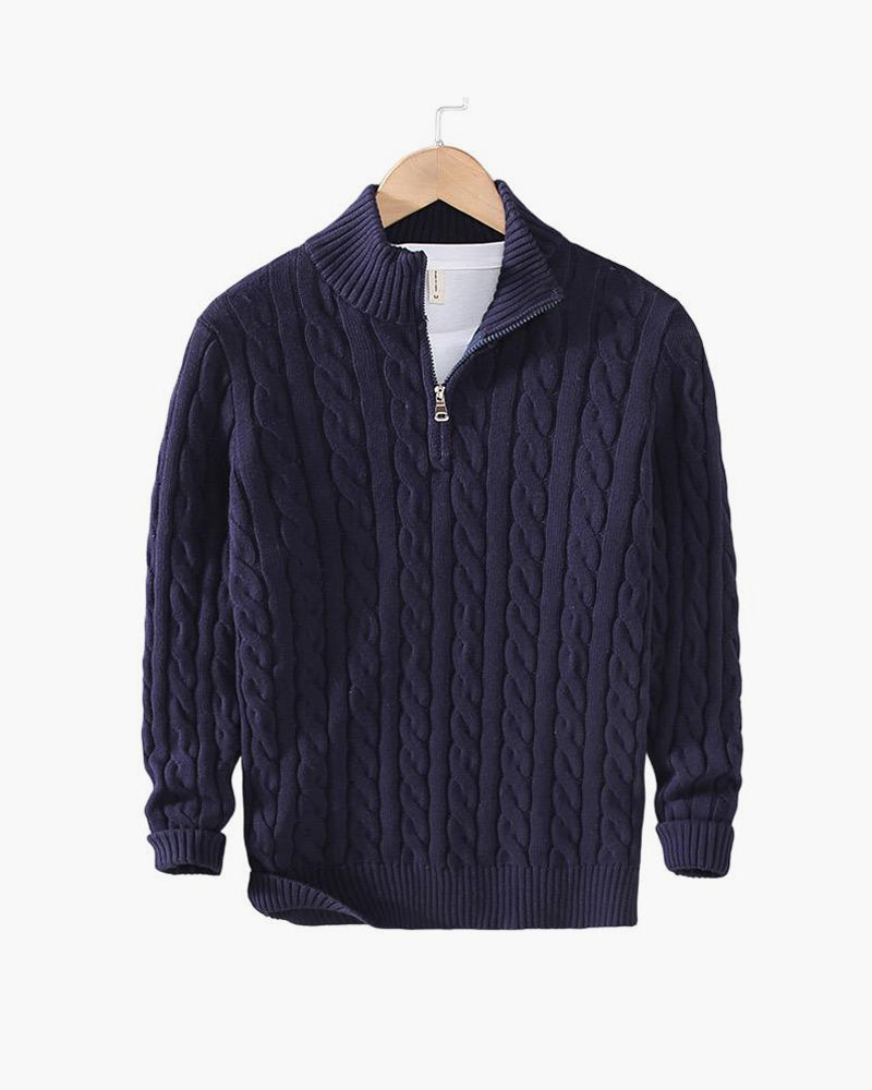 Jersey de punto trenzado con cremallera TAEBAEK