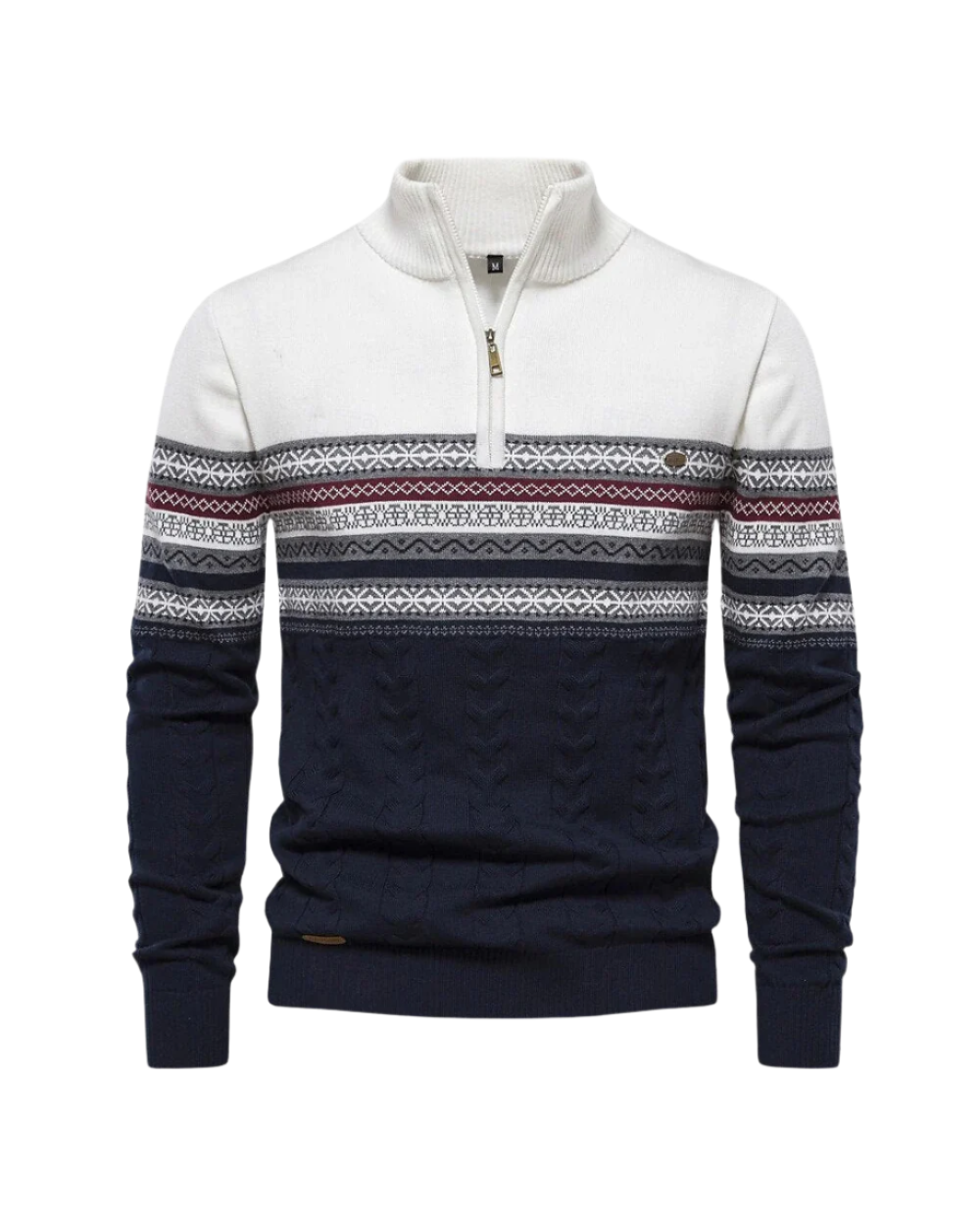 Jersey «Frederico» de algodón con cremallera y estampado