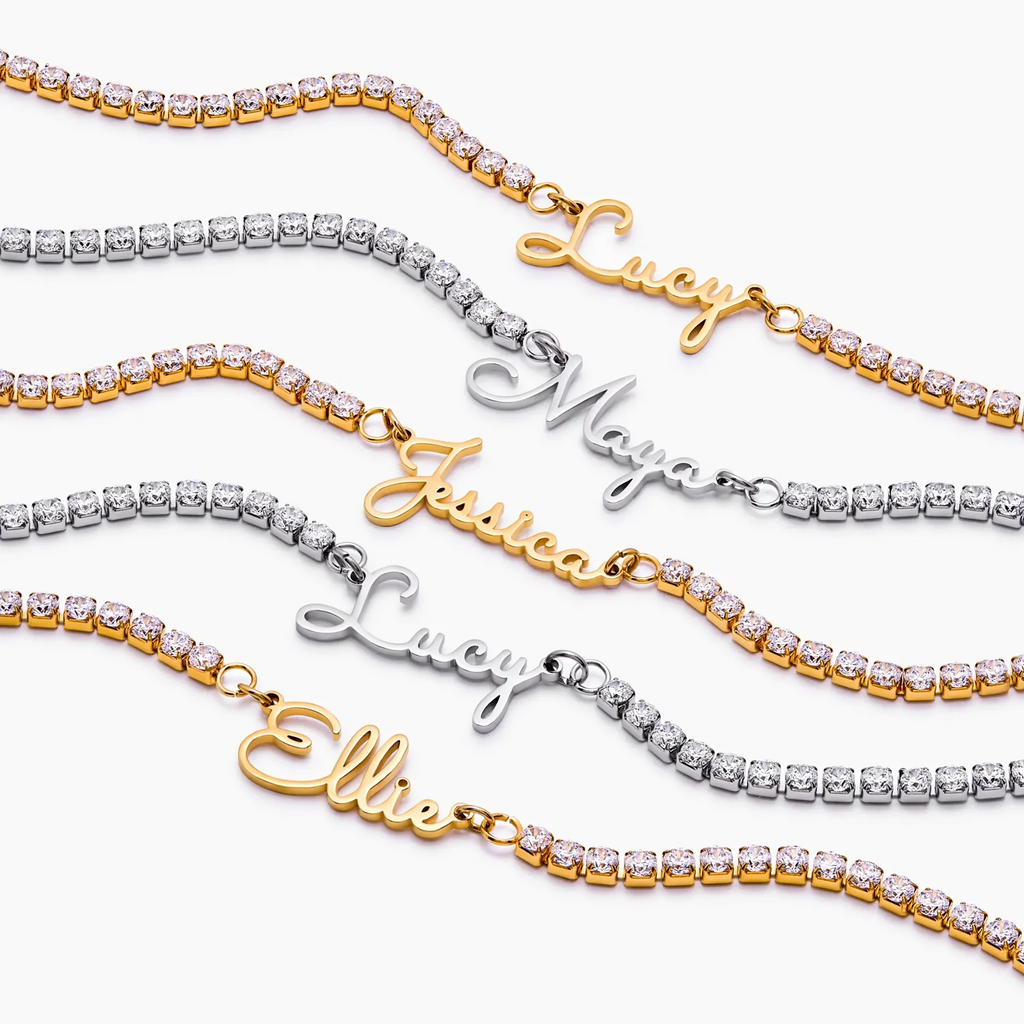 Collar de tenis con firma personalizada