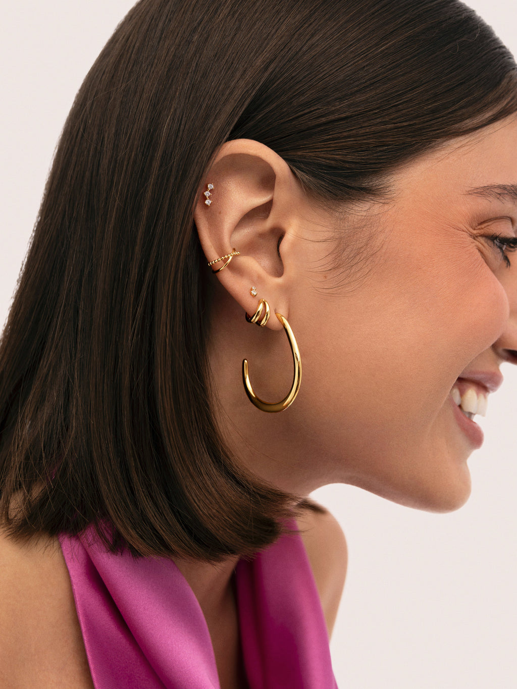 Pendientes Aro Bulky Acero Baño Oro