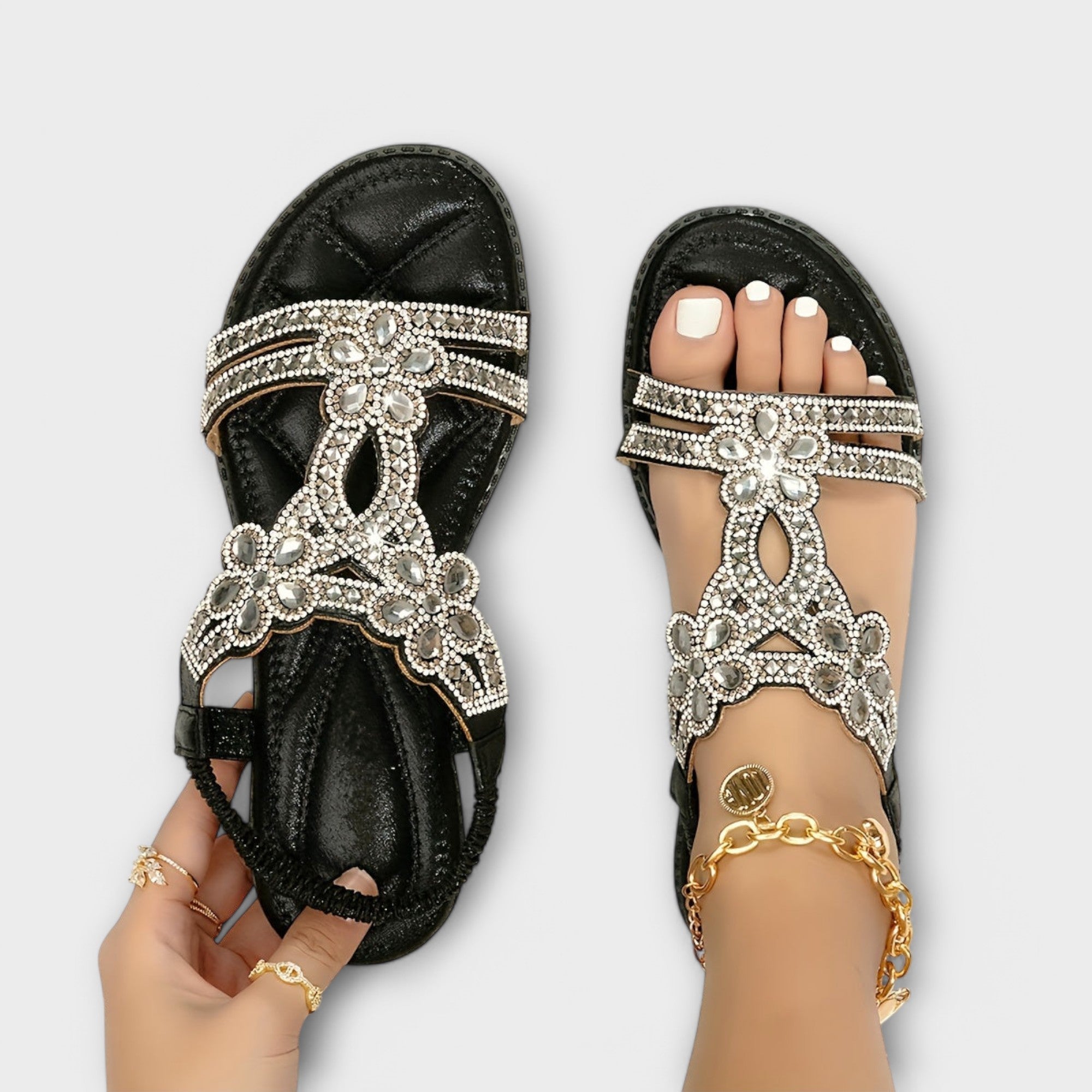 Blanca™ – Sandália Boho Crystal