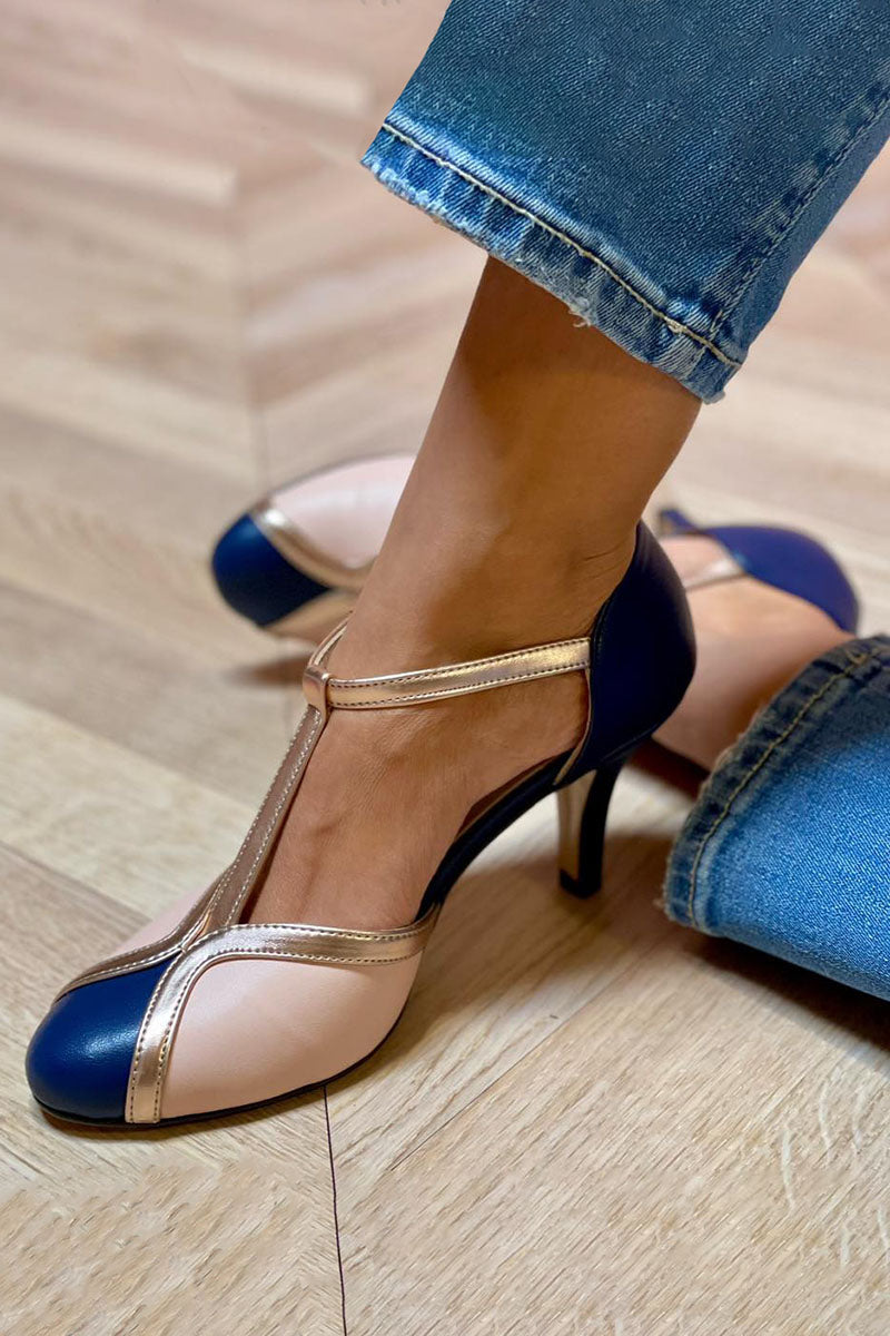 Blanca™ - Zapatillas con tira en T coloridas y cómodas con puntera redonda