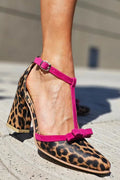 Blanca™ - Sandalias verdes con estampado leopardo y detalle colorido