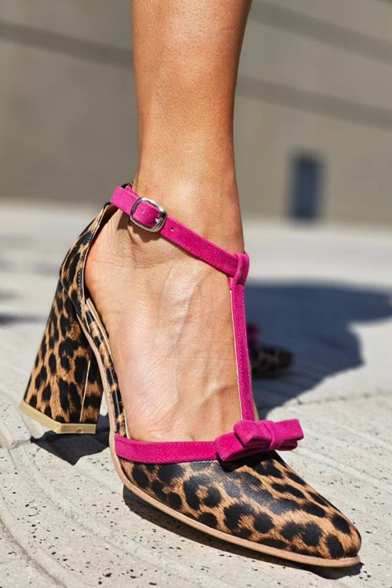 Blanca™ - Sandalias verdes con estampado leopardo y detalle colorido