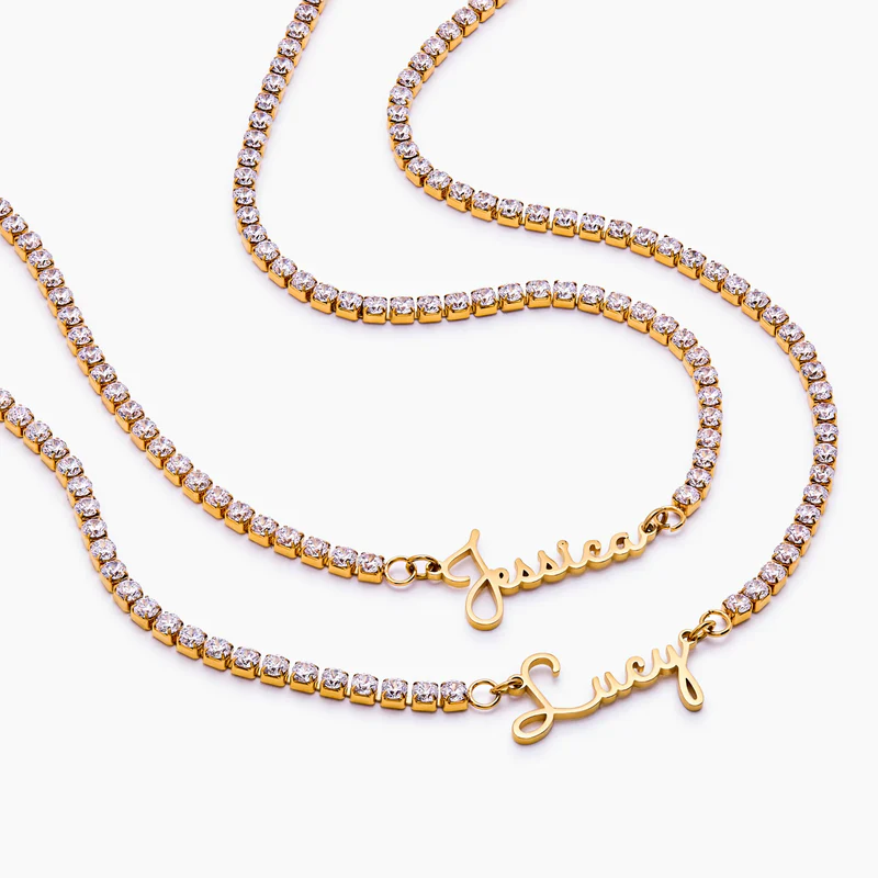 Collar de tenis con firma personalizada