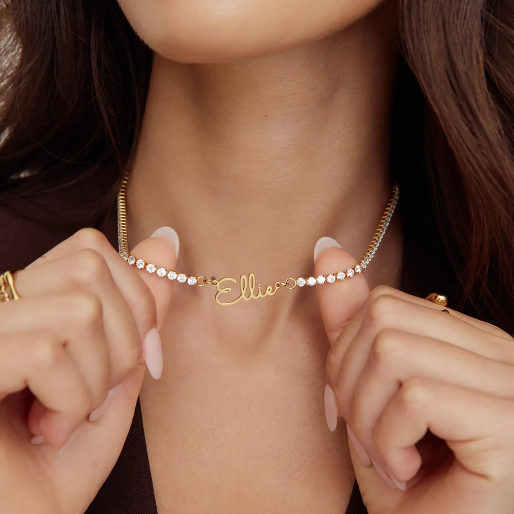 Collar de tenis con firma personalizada
