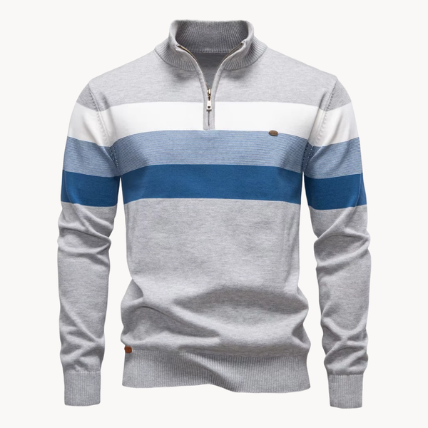 Elegante jersey de algodón con cremallera