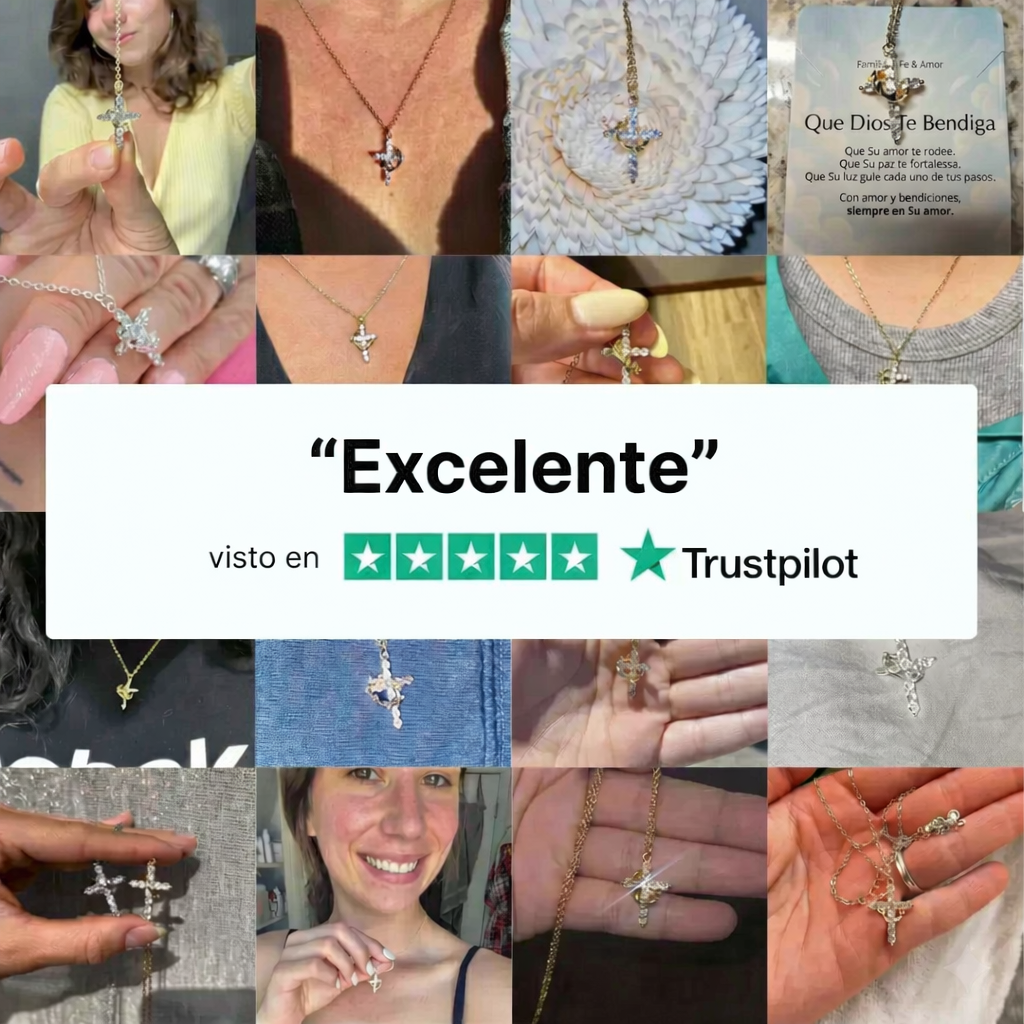 Collar de cruz con corona de fe