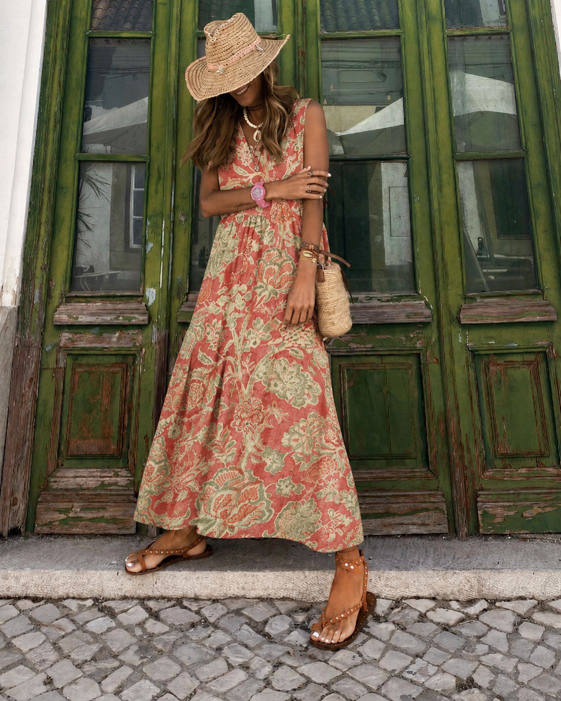 Elena™ | Vestido largo boho sin mangas