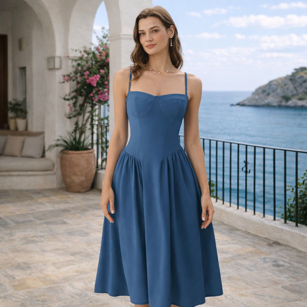 Vestido Navy™ | Silueta corsé con elegancia estructurada