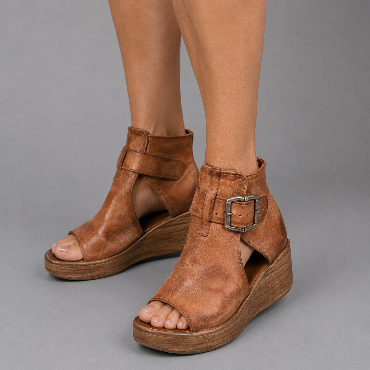 Ginevra™ | Sandalias de cuña con hebilla