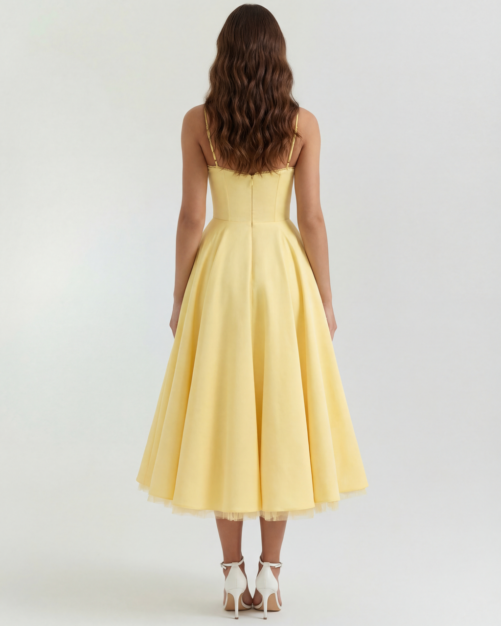 Vestido Selene™ | Amarillo mantequilla con tul en capas y detalles secretos