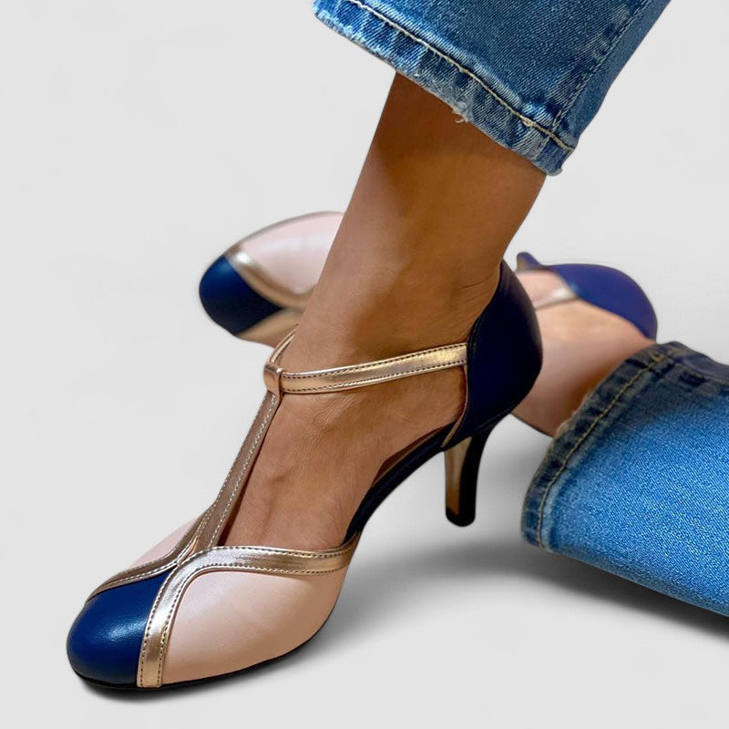 Blanca™ - Zapatillas con tira en T coloridas y cómodas con puntera redonda