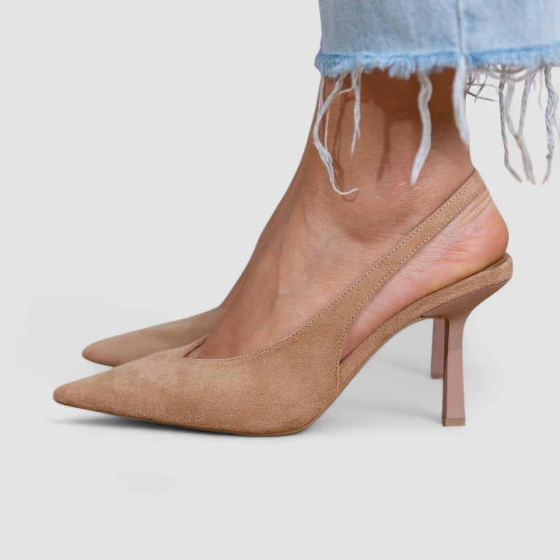 Blanca™ - Pumps slingback nude con tacón fino