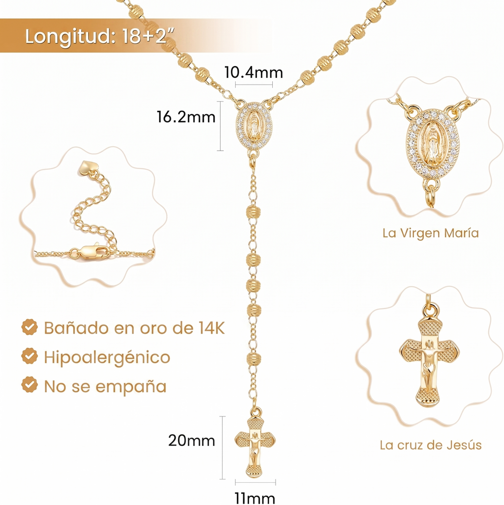 Collar Cruz Virgen María