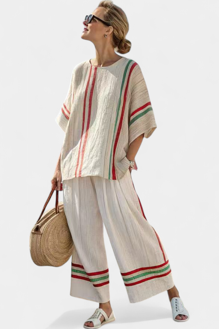 Beatriz - Conjunto Daisy Listras de estilo mediterráneo
