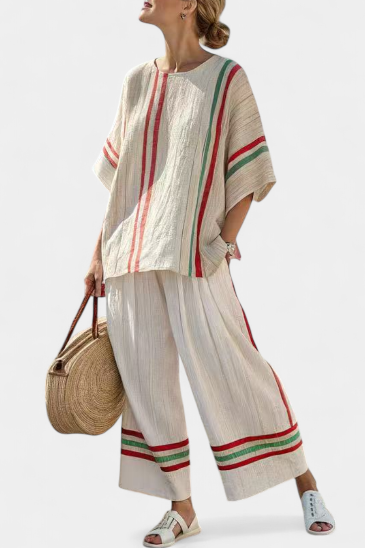 Beatriz - Conjunto Daisy Listras de estilo mediterráneo