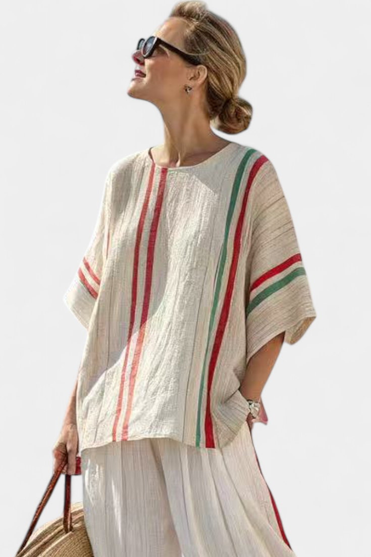 Beatriz - Conjunto Daisy Listras de estilo mediterráneo
