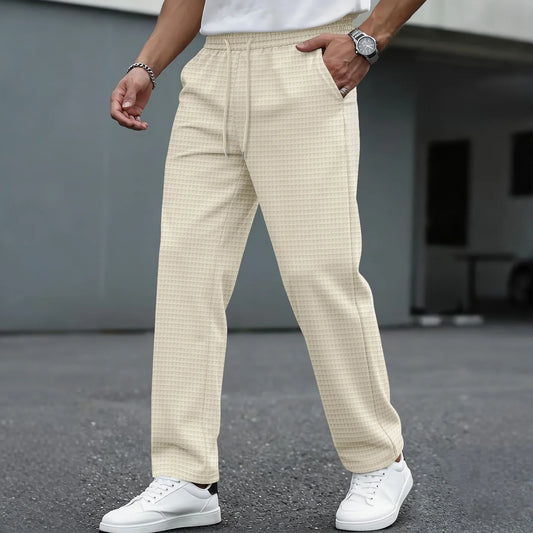 Pantalones elegantes de punto tipo gofre