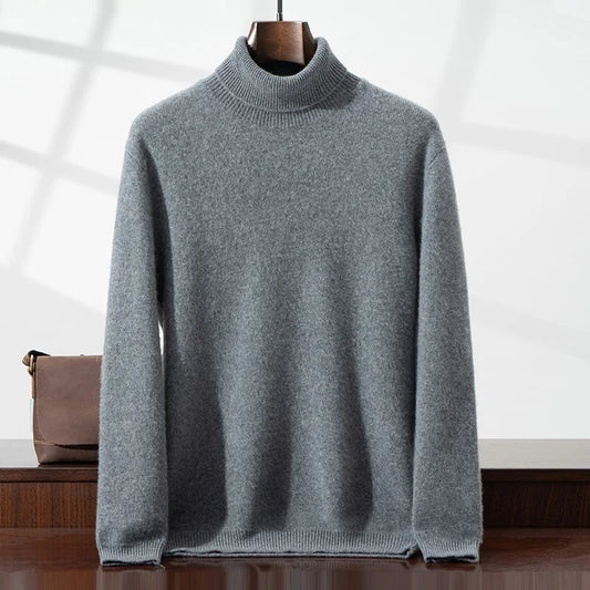 Elegante jersey de cuello alto de cachemira