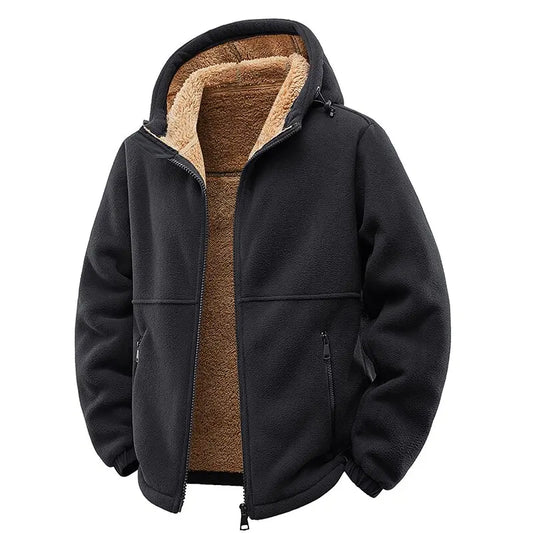 Elegante chaqueta de lana cortavientos