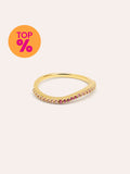 Anillo Fino Scarlett Rosa Baño Oro