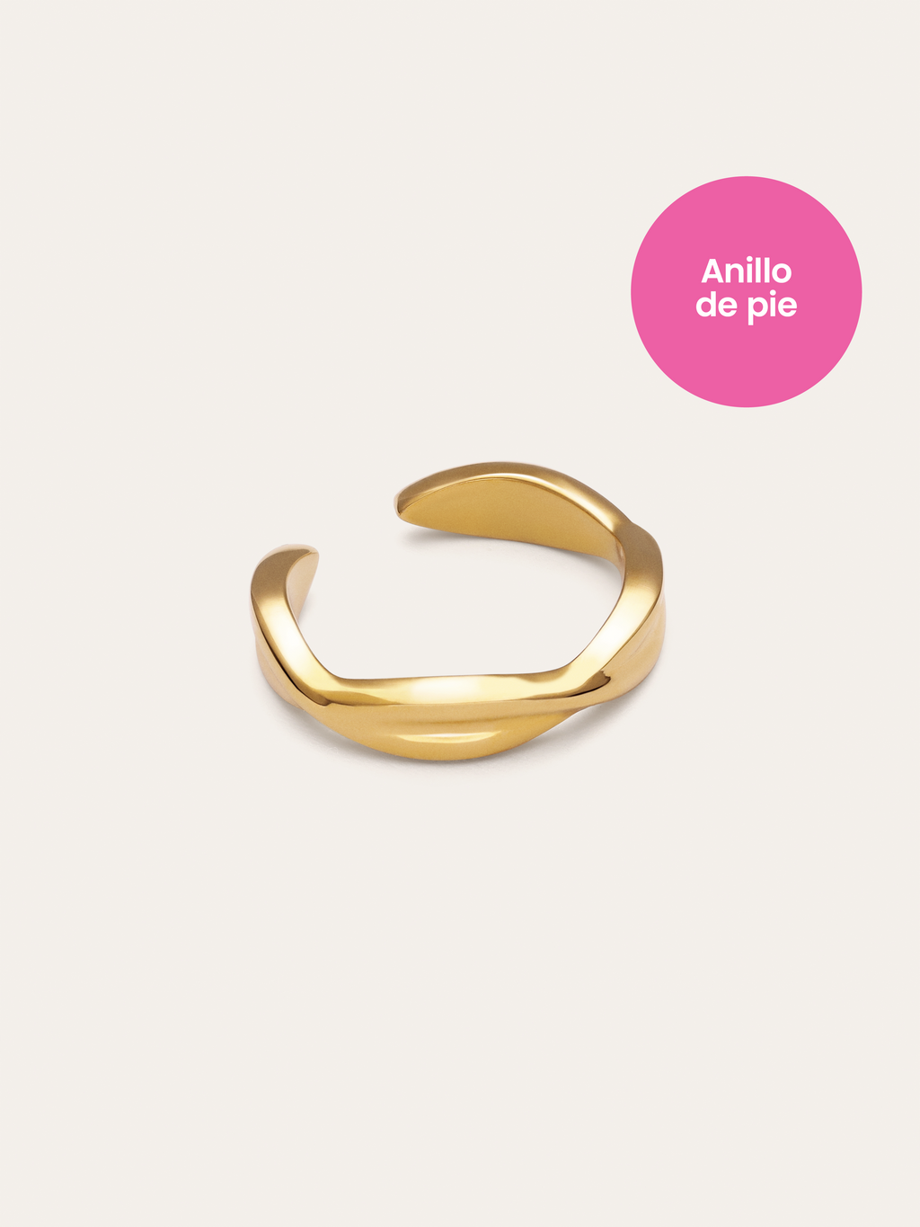 Anillo Pie Infinite Acero Baño Oro