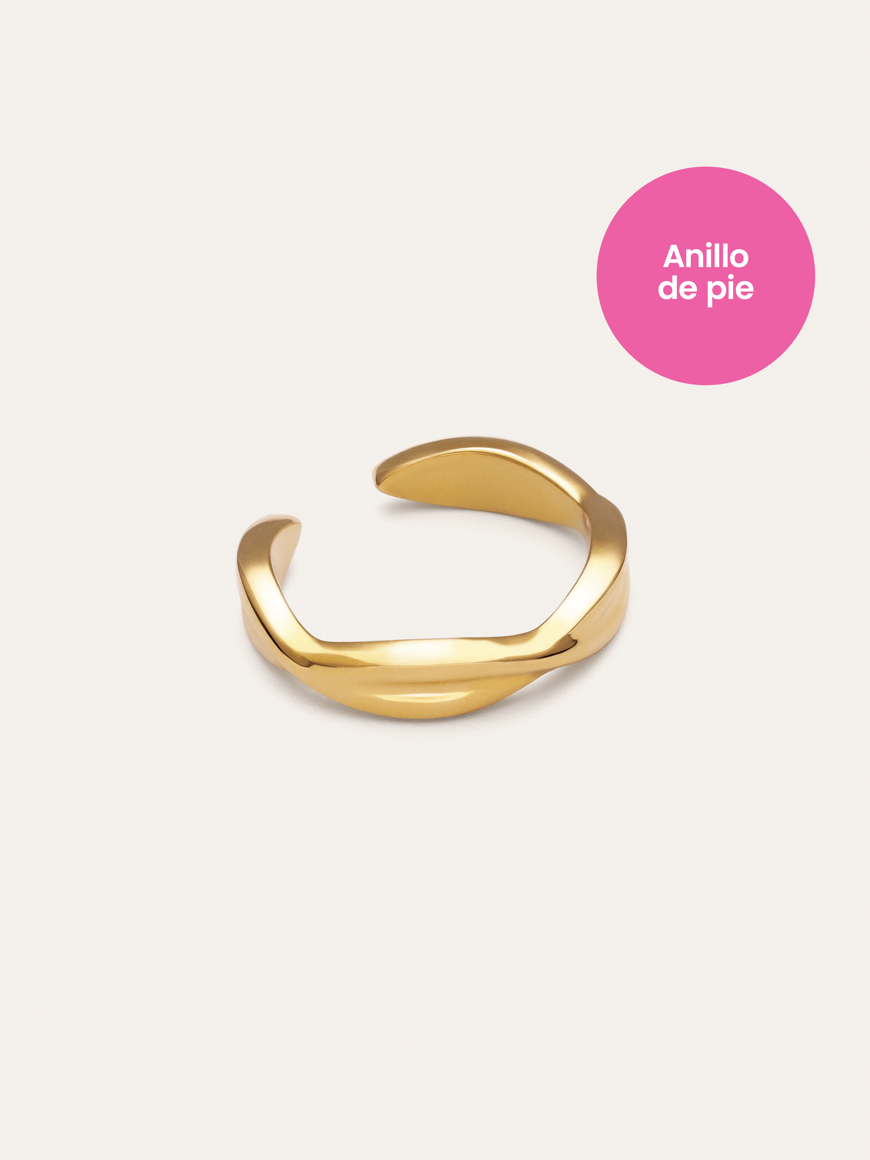 Anillo Pie Infinite Acero Baño Oro