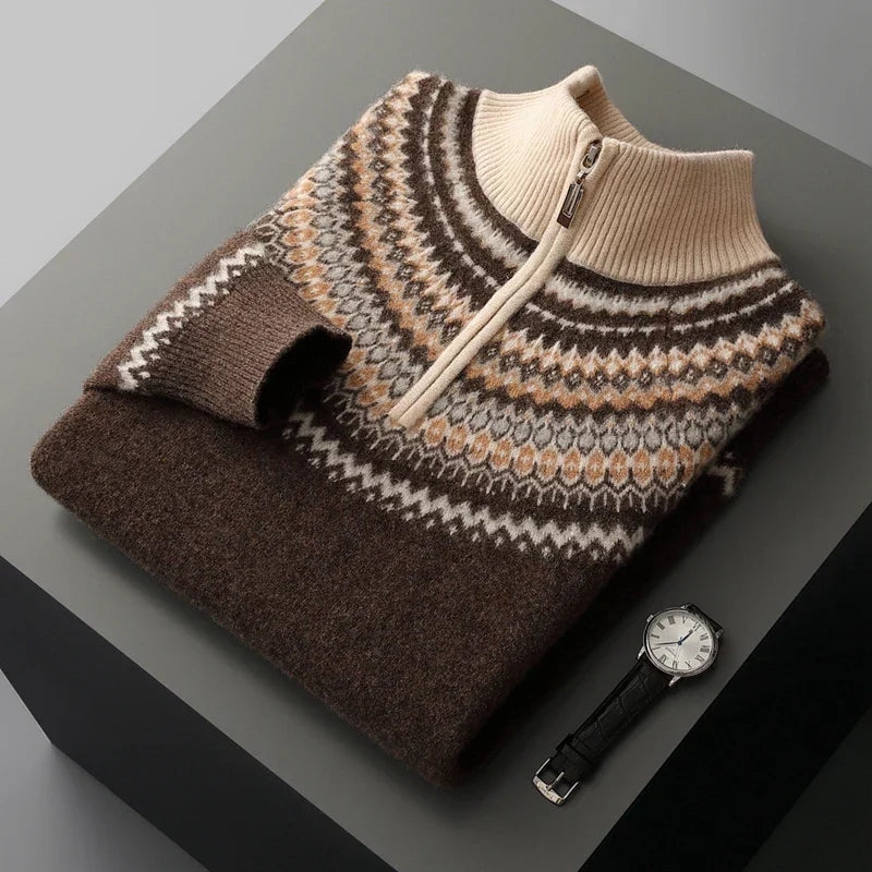 Elegante jersey de cachemira con cremallera