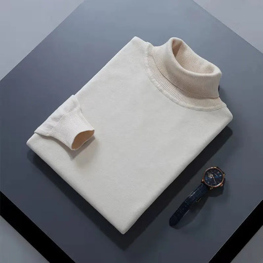 Elegante jersey de cuello alto de algodón