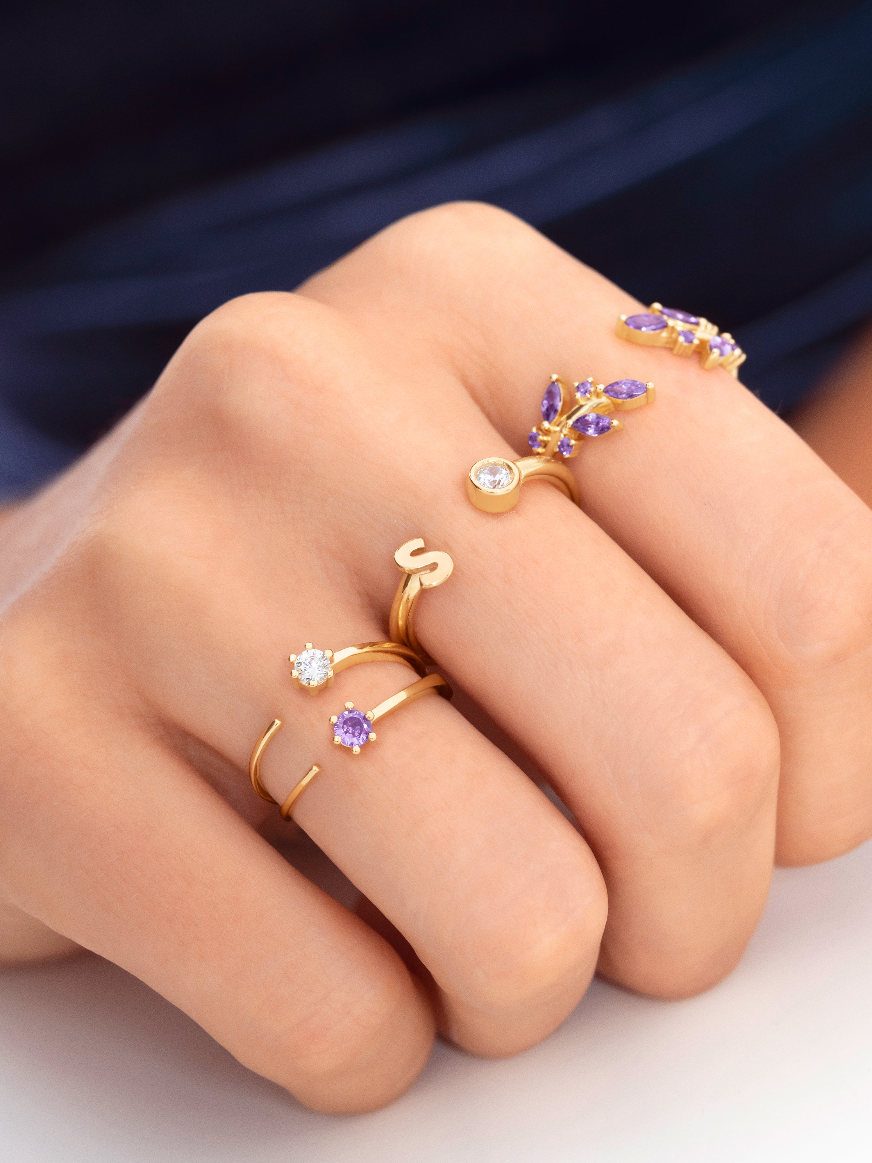 Anillo Buganvilla Baño Oro