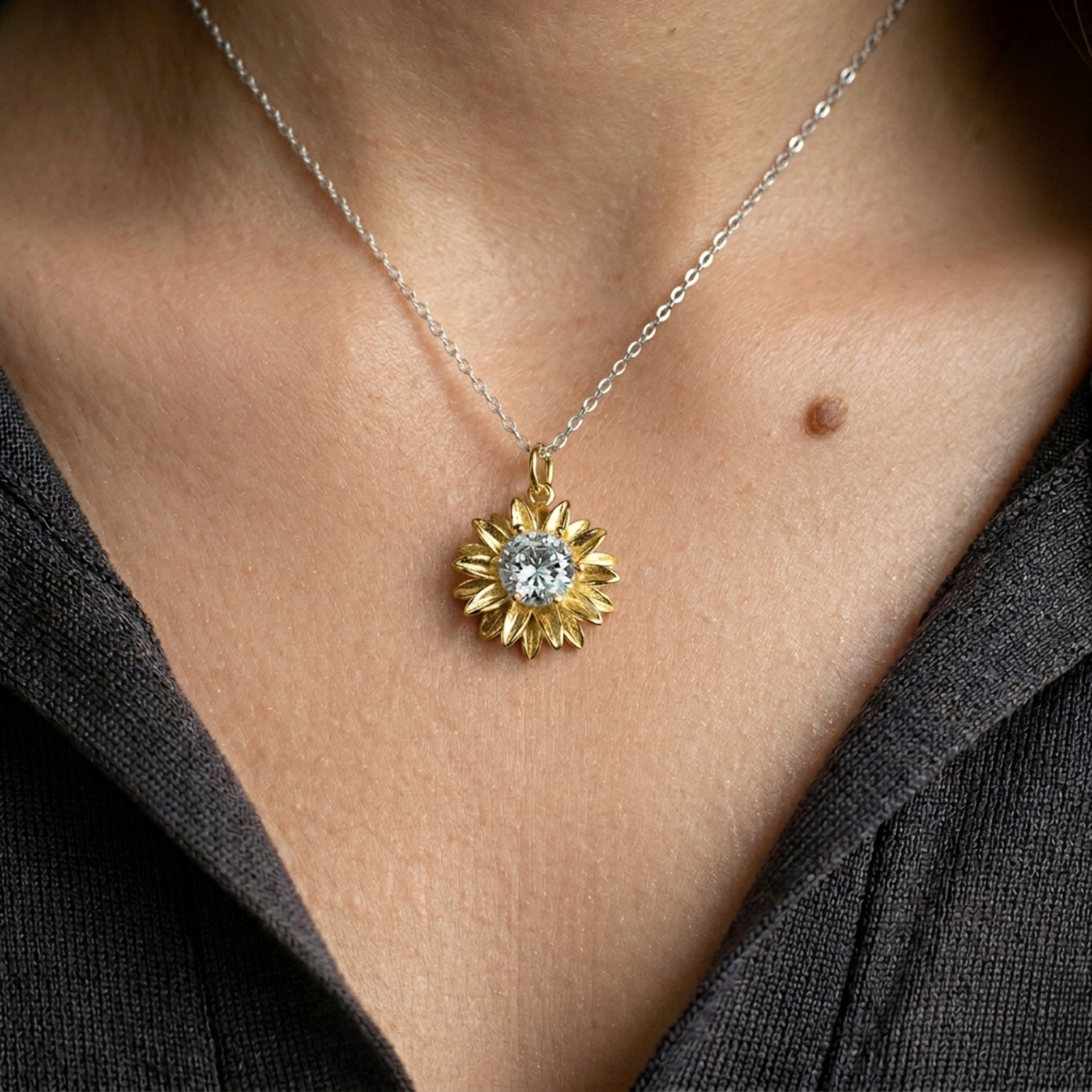 Collar Colgante de Girasol
