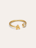 Anillo Personalizado Letter Spark Acero Baño Oro