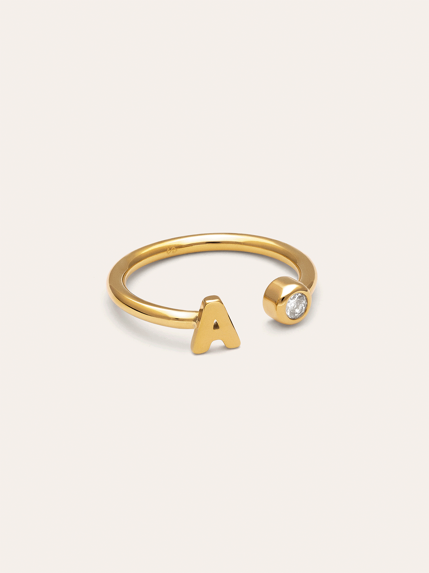 Anillo Personalizado Letter Spark Acero Baño Oro