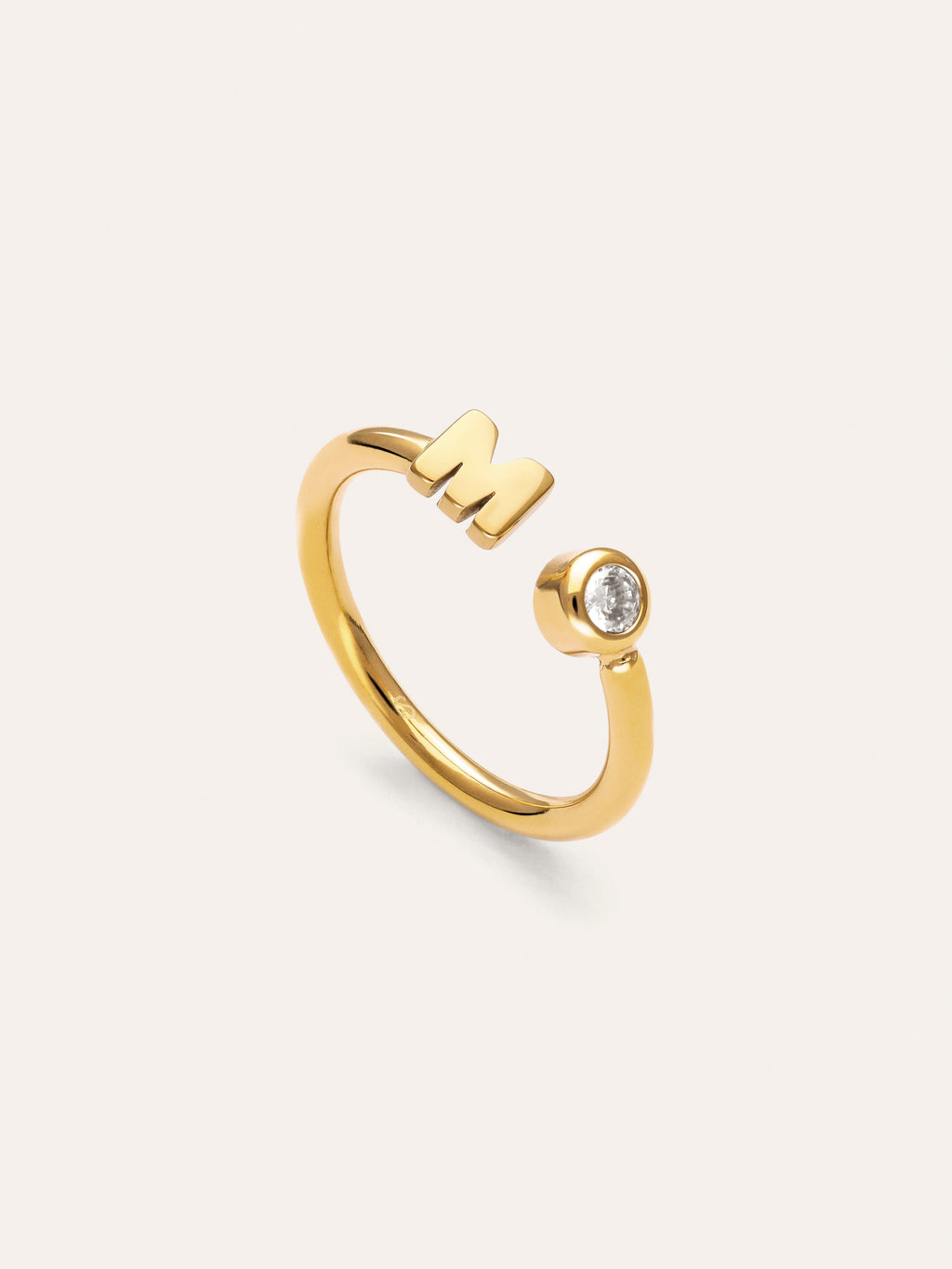 Anillo Personalizado Letter Spark Acero Baño Oro