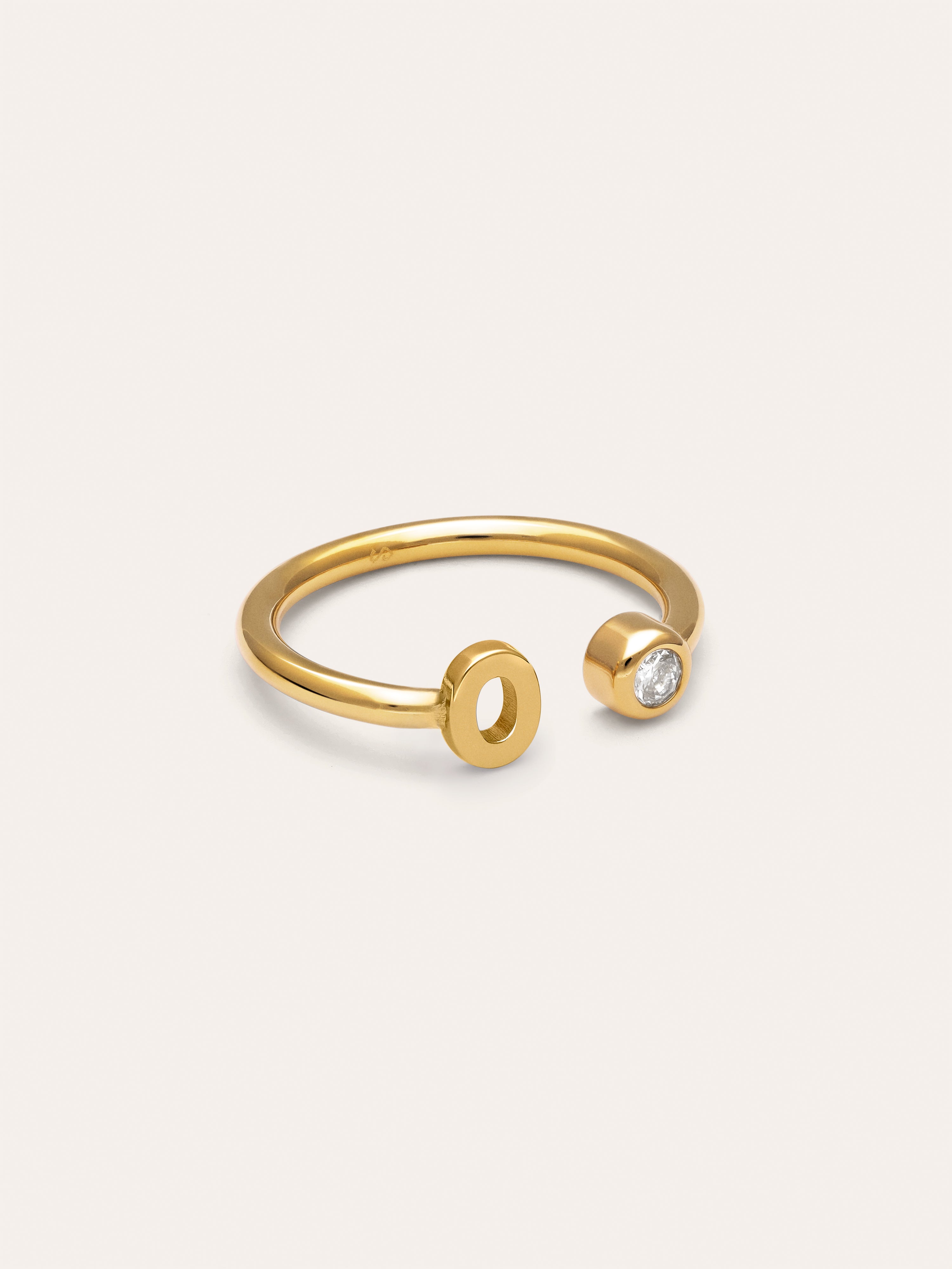 Anillo Personalizado Letter Spark Acero Baño Oro