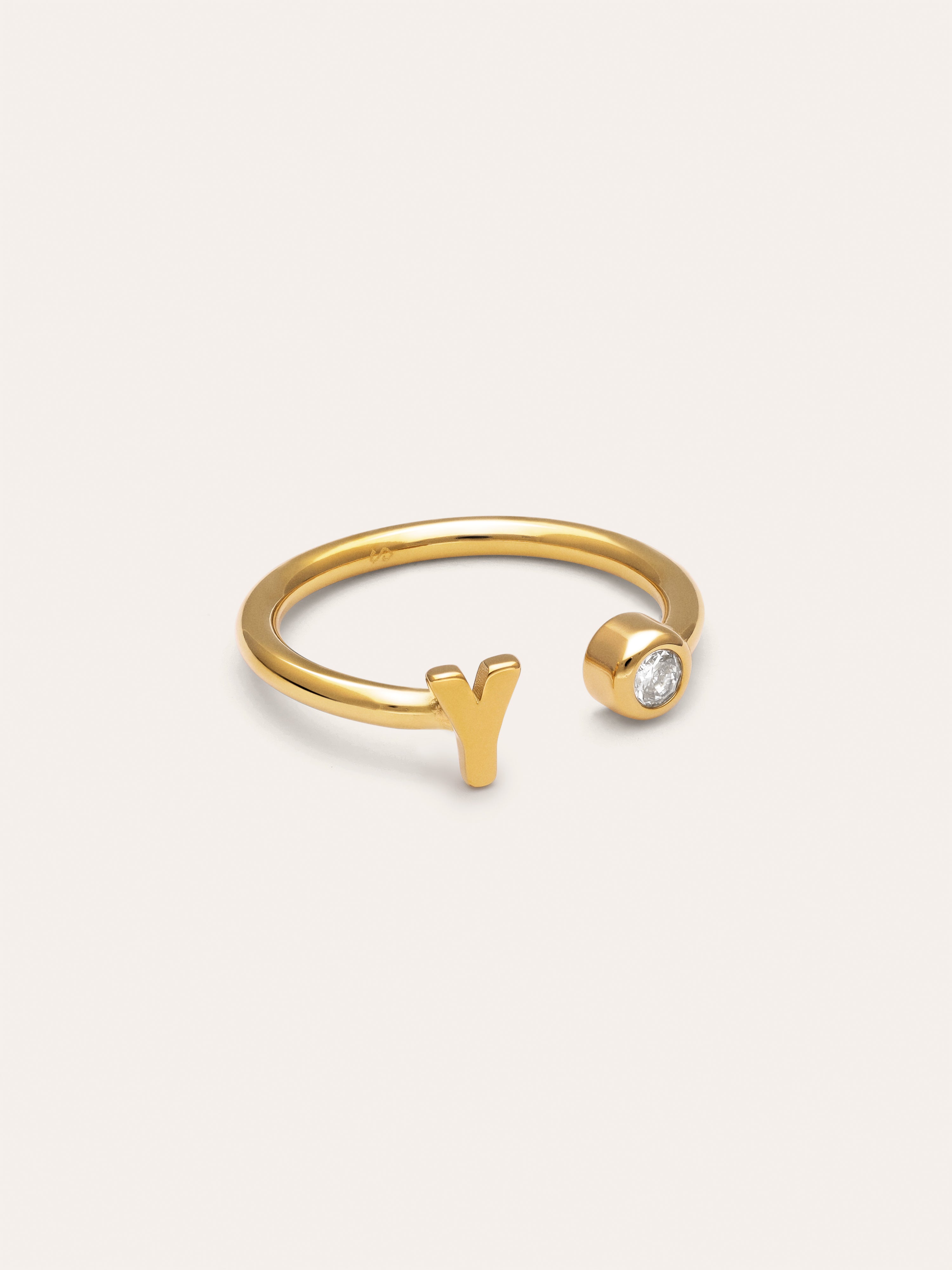 Anillo Personalizado Letter Spark Acero Baño Oro