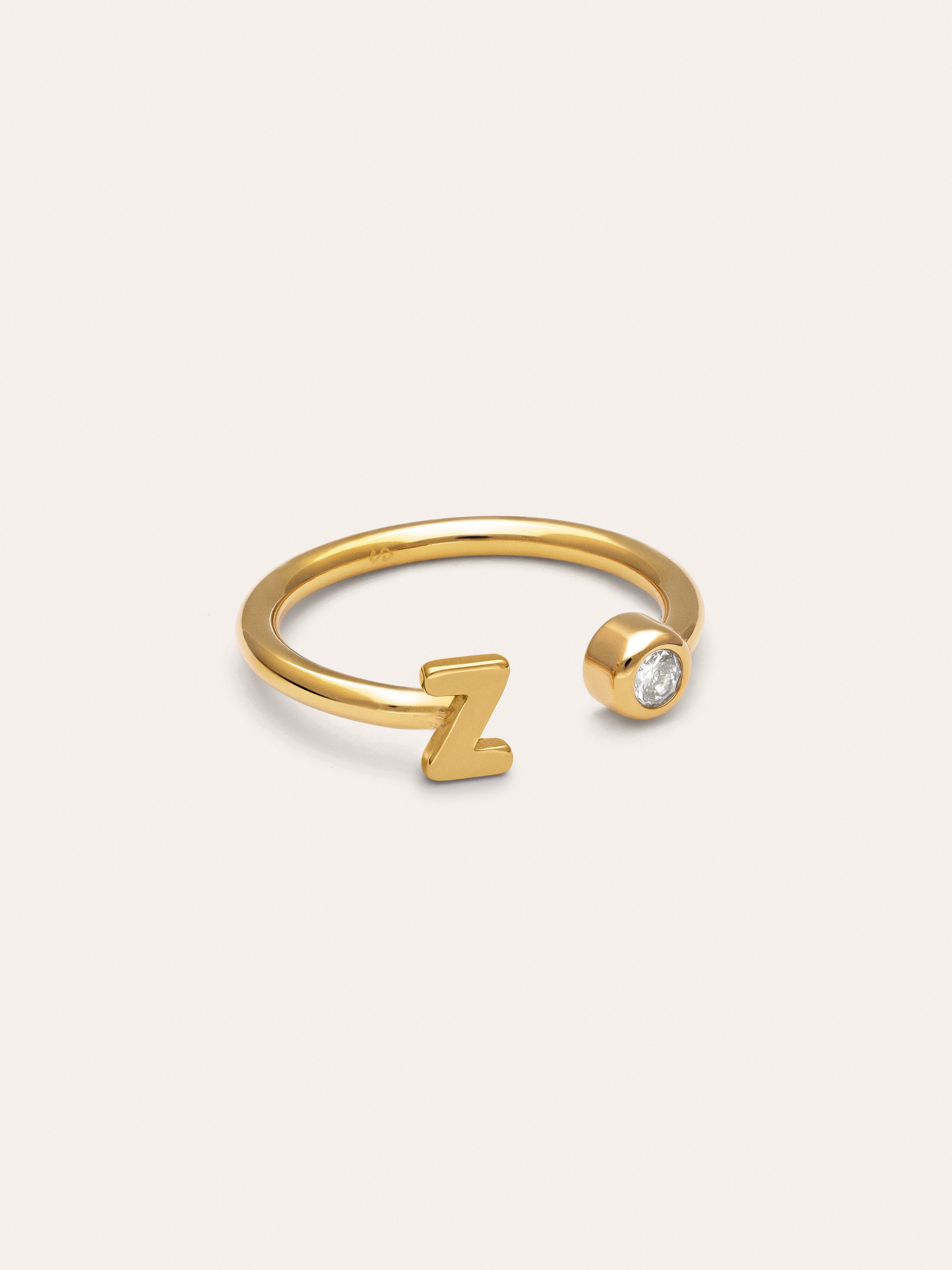 Anillo Personalizado Letter Spark Acero Baño Oro