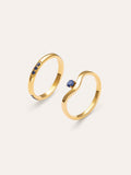 Pack 2 Anillos Klein Azul Acero Baño Oro
