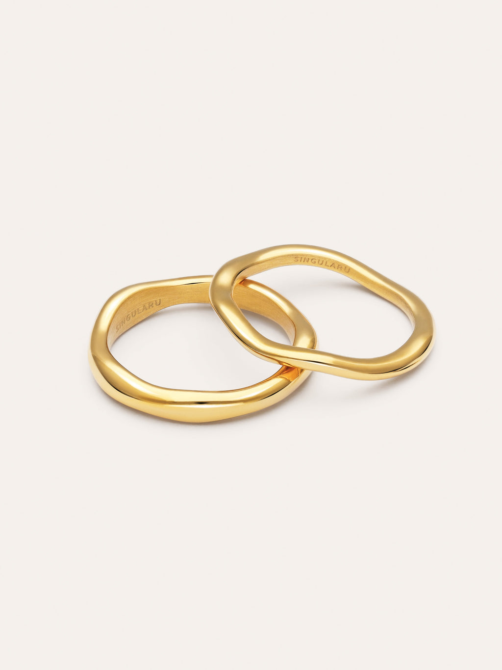 Pack 2 Anillos Nea Acero Baño Oro