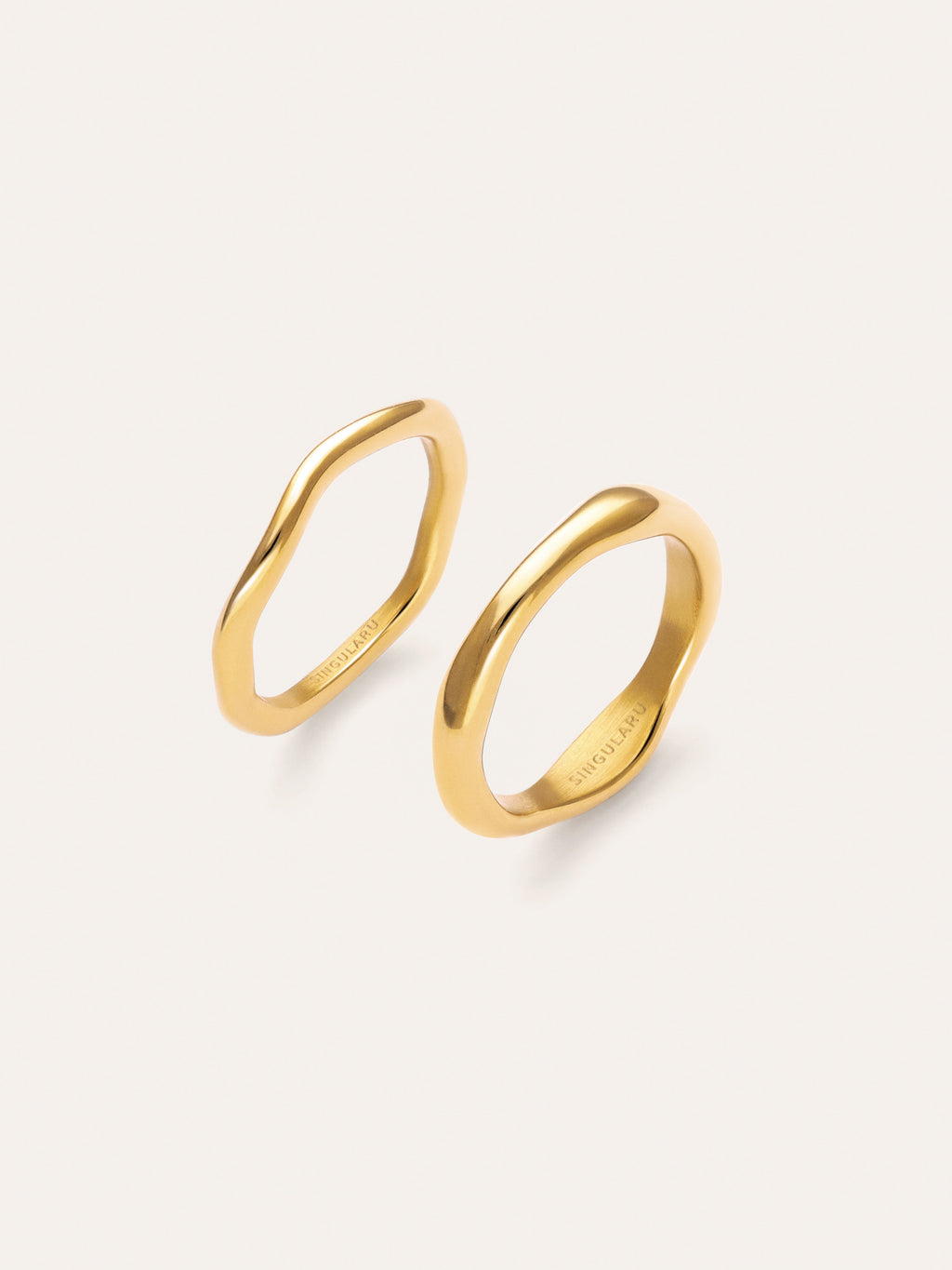 Pack 2 Anillos Nea Acero Baño Oro