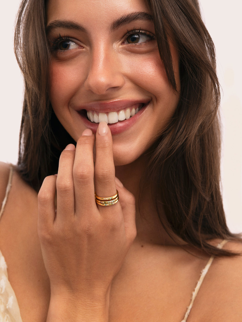 Pack 3 Anillos Odisea Colors Acero Baño Oro