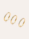 Pack 3 Anillos Odisea Colors Acero Baño Oro