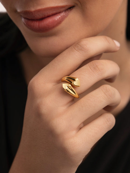 Anillo Abbraccio Amour Acero Baño Oro