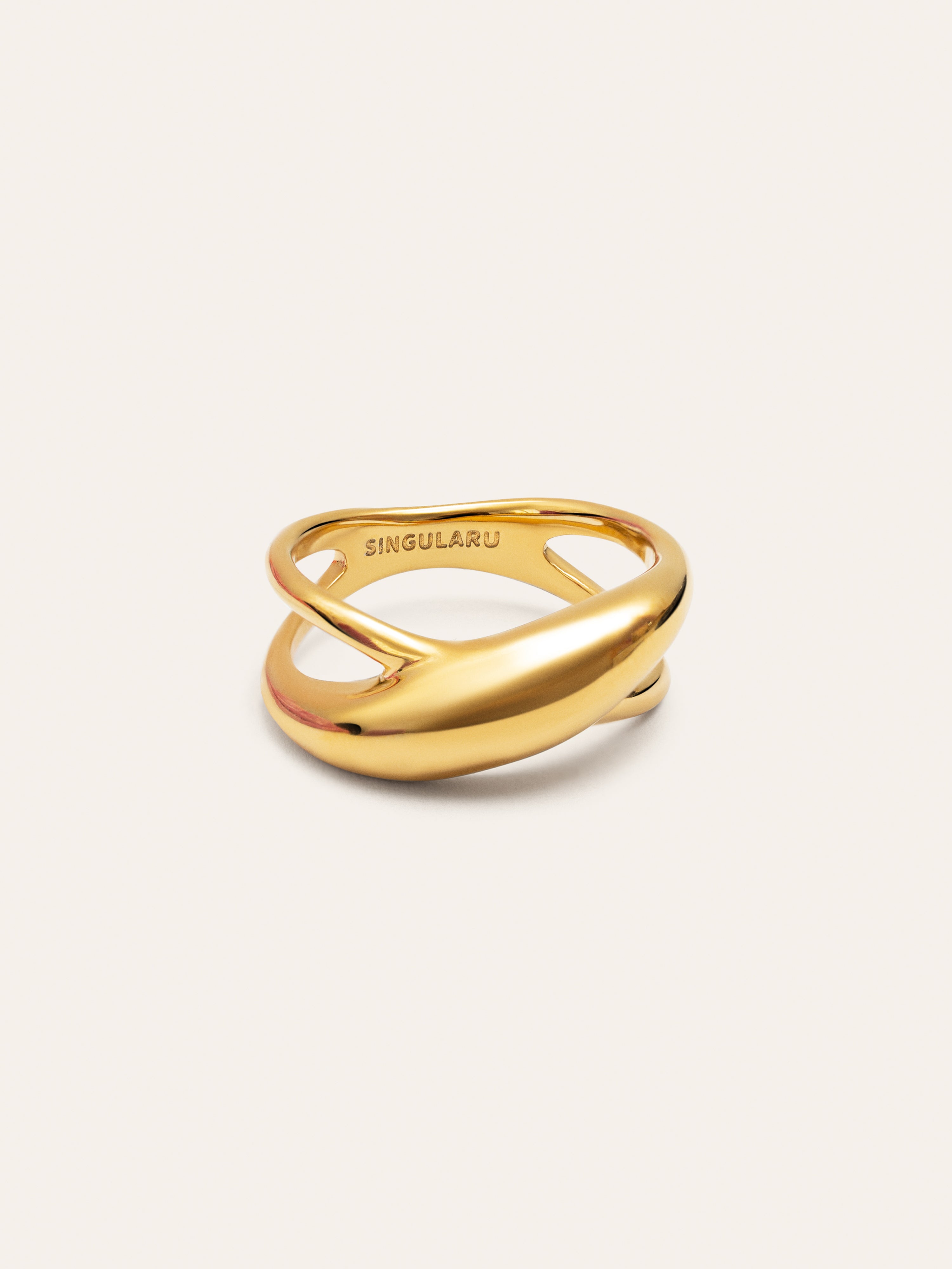 Anillo Ariel Acero Baño Oro
