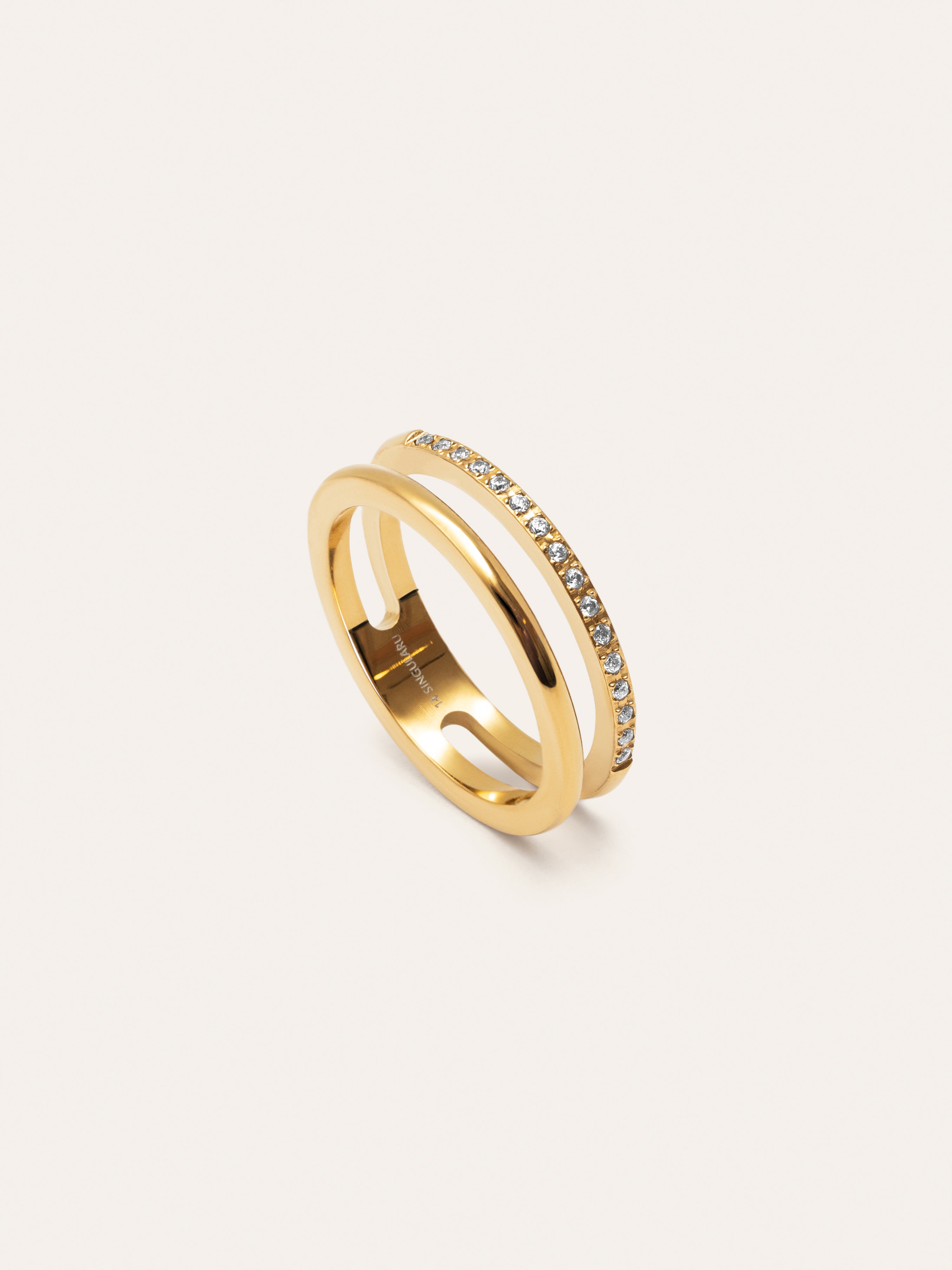 Anillo Bibiana Acero Baño Oro