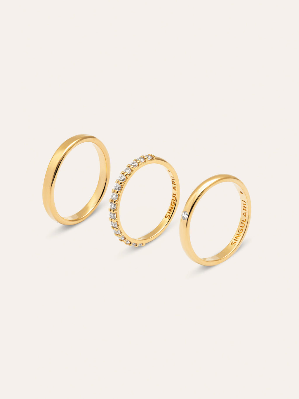 Pack 3 Anillos Choices Baño Oro