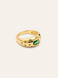 Anillo Charlotte Esmeralda Baño Oro