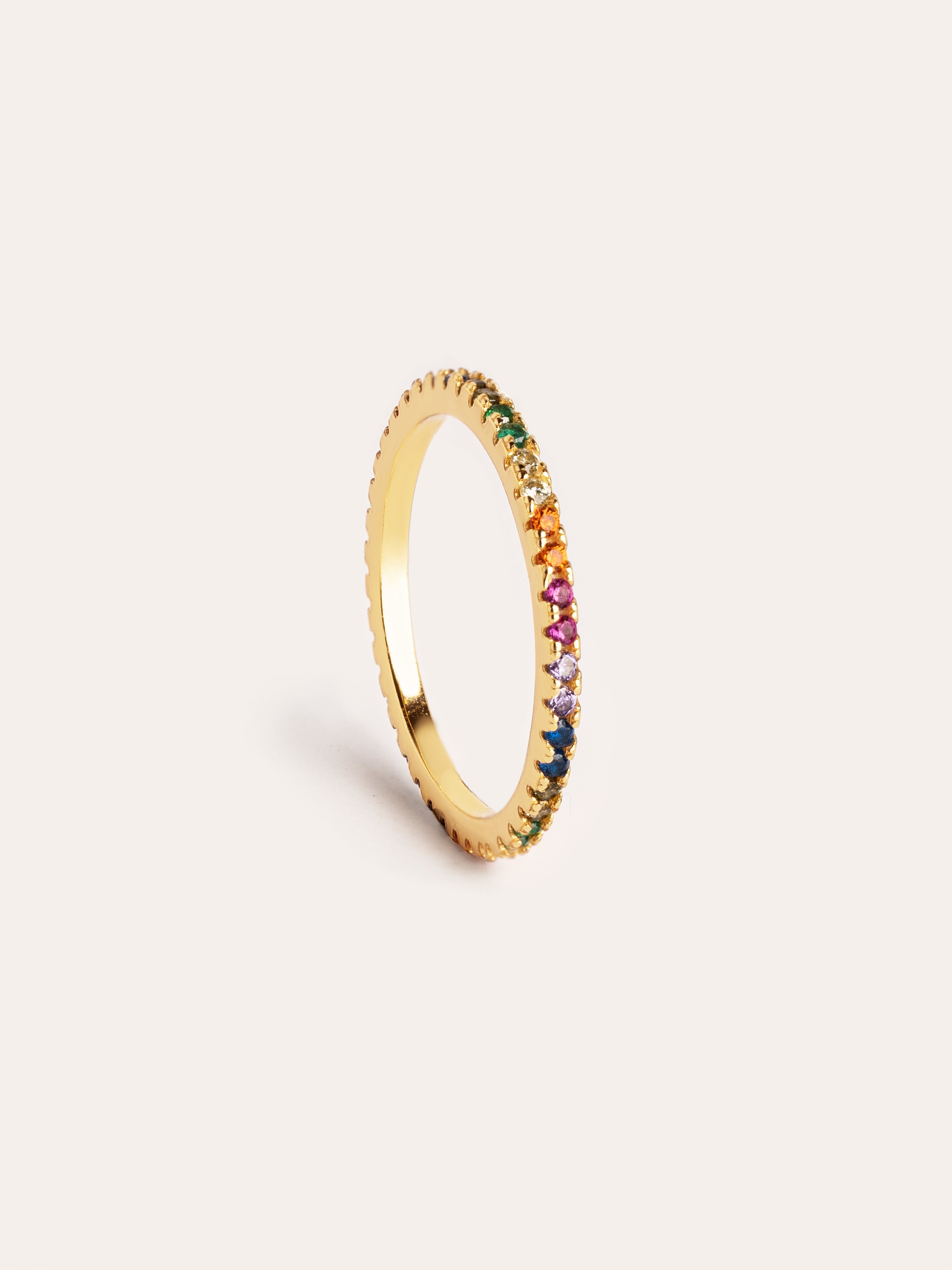 Anillo Cleo Colors Plata Baño Oro